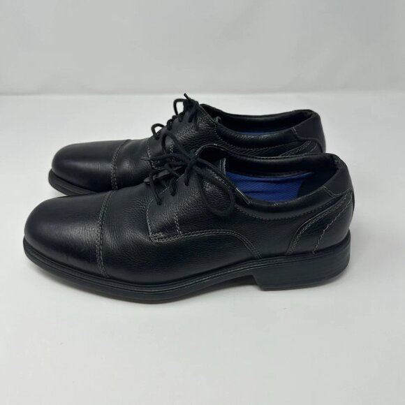 Mens Size 10.5D 10.5 D Florsheim Leather Cap Toe Oxford Black Dress Shoes main image 8